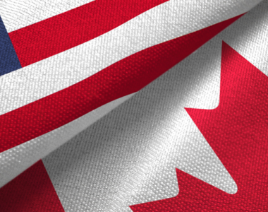 flags of Canada and U.S.