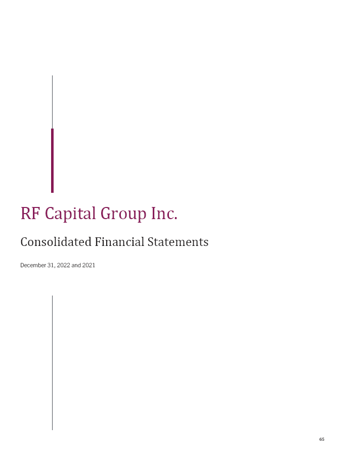 RF Capital Group Inc. Consolidated Financial Statements. December 31, 2022 and 2021