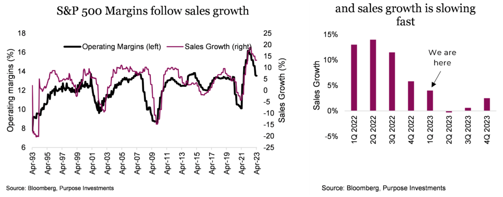 S&P 500 Margins follow sales growth... and sales growth is slowing fast