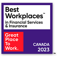 Best Workplaces™ in Financial Services & Insurance Canada 2023 - Great place to work.