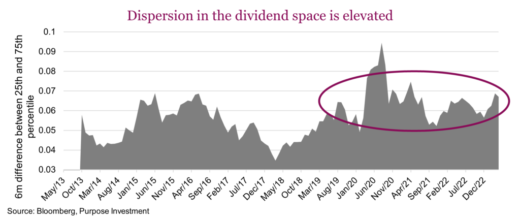 Dispersion in the dividend space is elevated