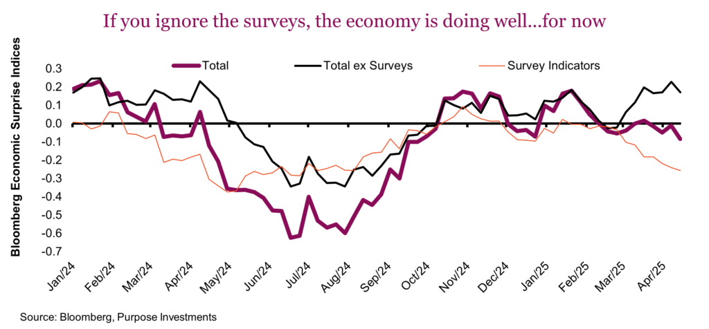 If you ignore the surveys, the economy is doing well...for now