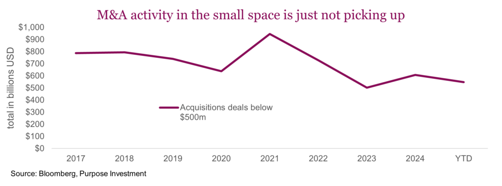 M&A activity in the small space is just not picking up