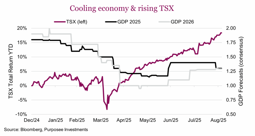 Cooling economy & rising TSX