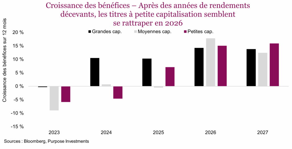 Croissance des bénéfices – Après des années de rendements décevants, les titres à petite capitalisation semblent se rattraper en 2026