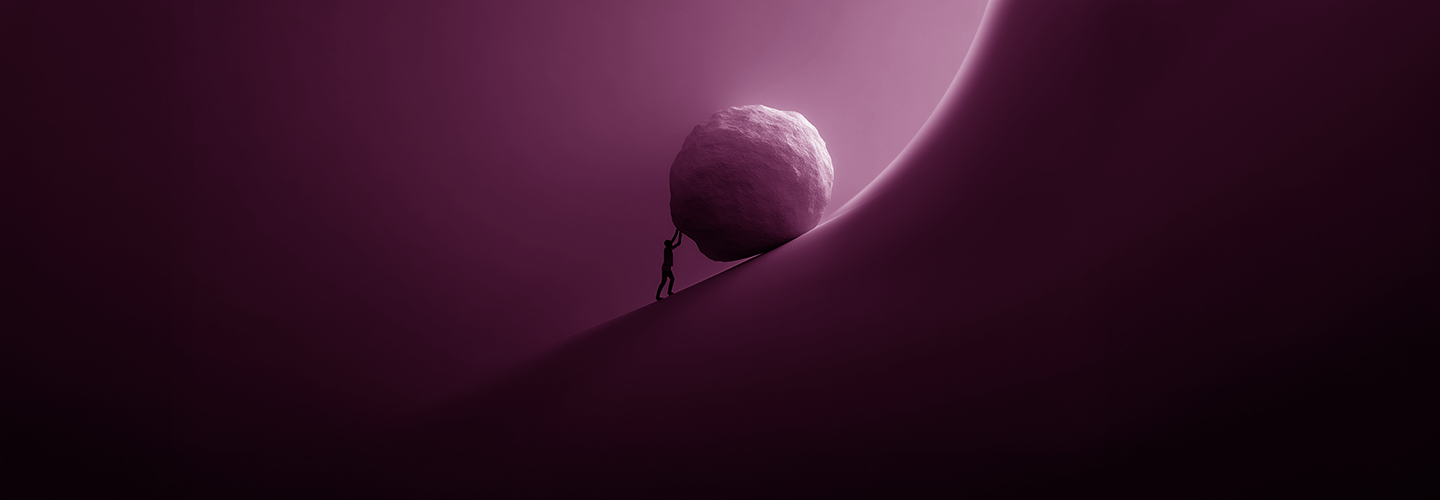 pushing a boulder up a curve