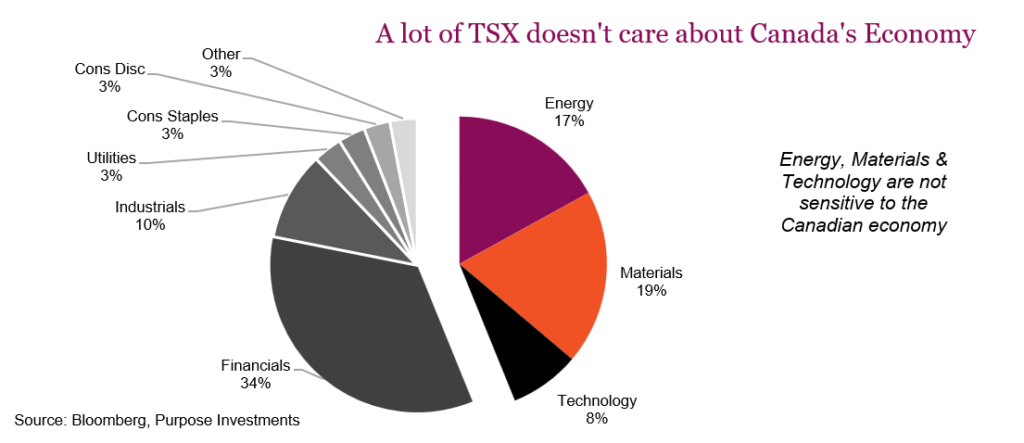A lot of TSX doesn't care about Canada's Economy